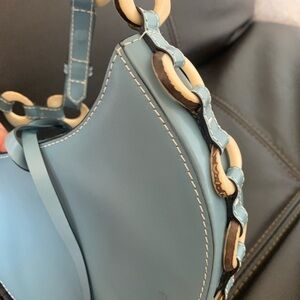 Ballen Blue Leather Shoulder Bag